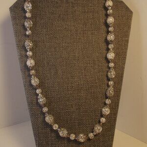 Crackle Glass Beaded Necklace